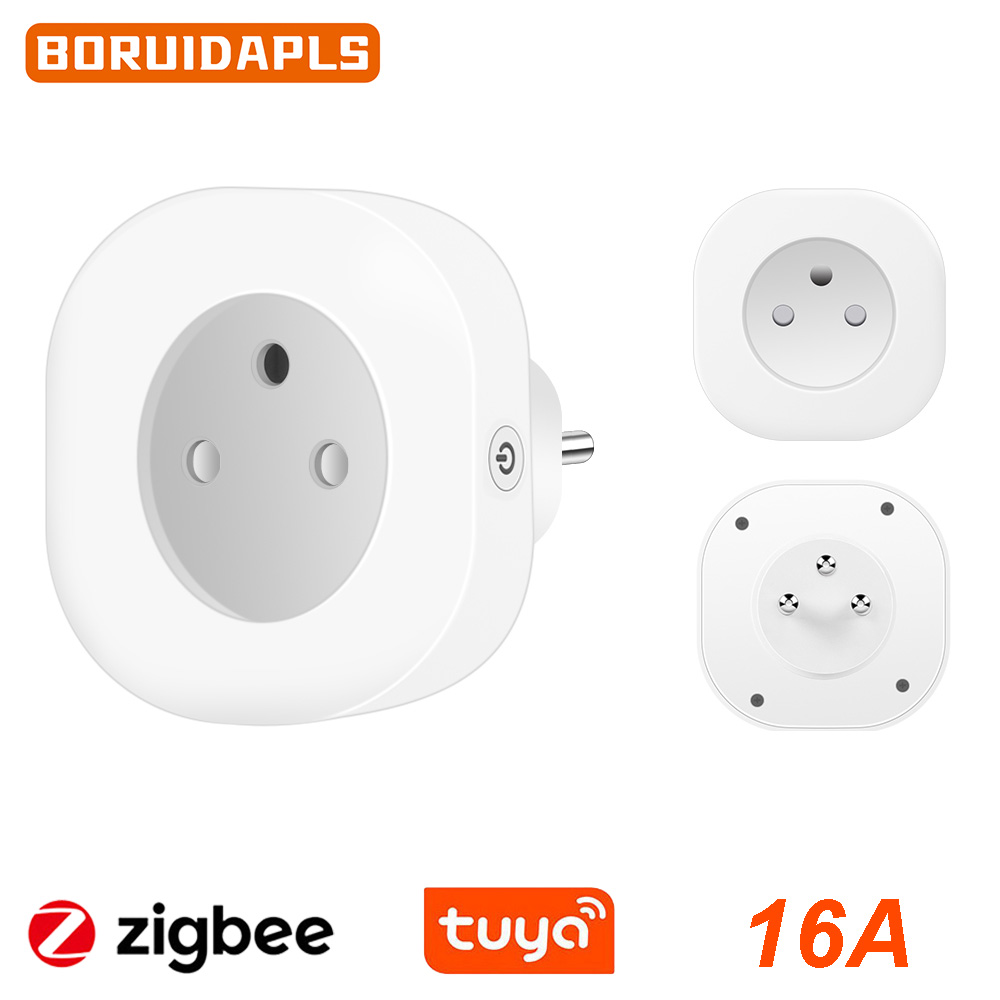 Home Cinema Alexa - BORUIDAPLS Tuya Zigbee Smart Socket EU/FR/Israel/Brazil/Switzerland