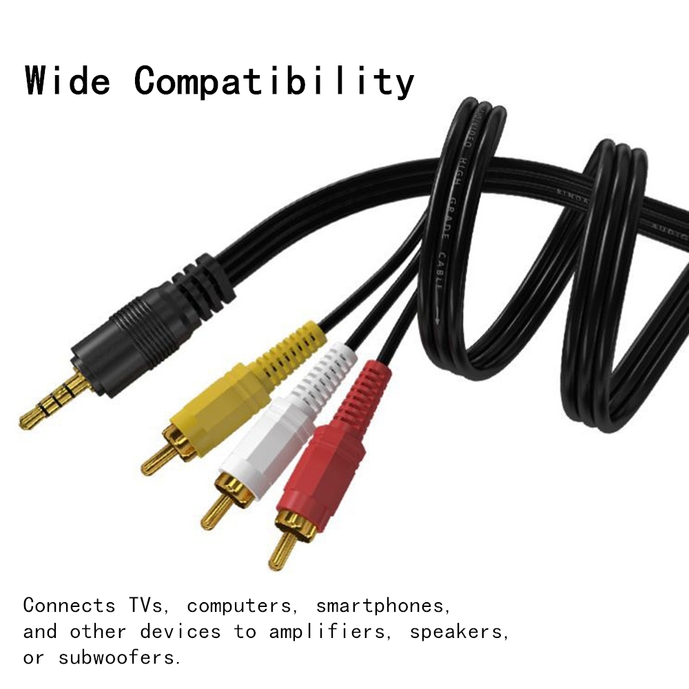 Video Home Cinema - 3.5mm to 3 RCA Audio Video