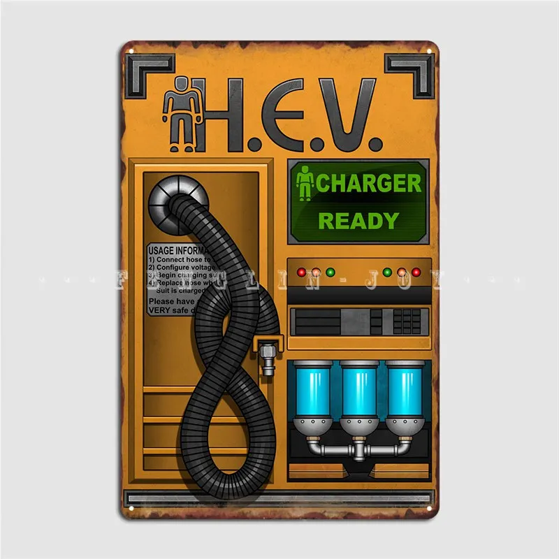 Home Cinema Design - Half Life Hev Charger Metal Sign