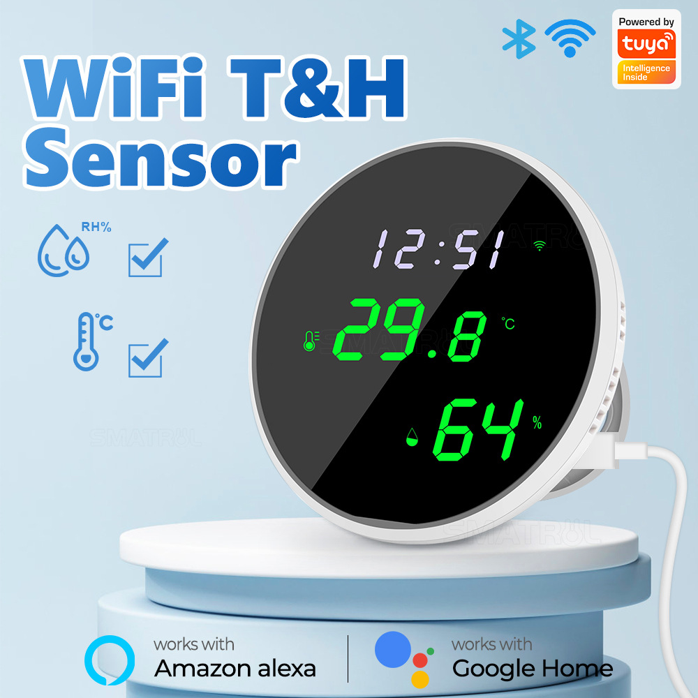 Tuya Wifi nhiệt độ độ ẩm cảm b - đánh giá và giá Home Cinema Alexa