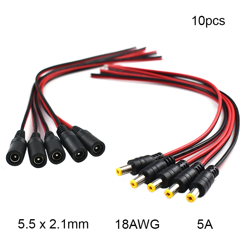 18 AWG 10pcs 5.5x2.1 mm Male F - đánh giá và giá Ambient Light Strip Tv