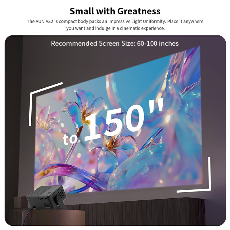 AUN A32 Pro Android 13 Project - đánh giá và giá Video Home Cinema