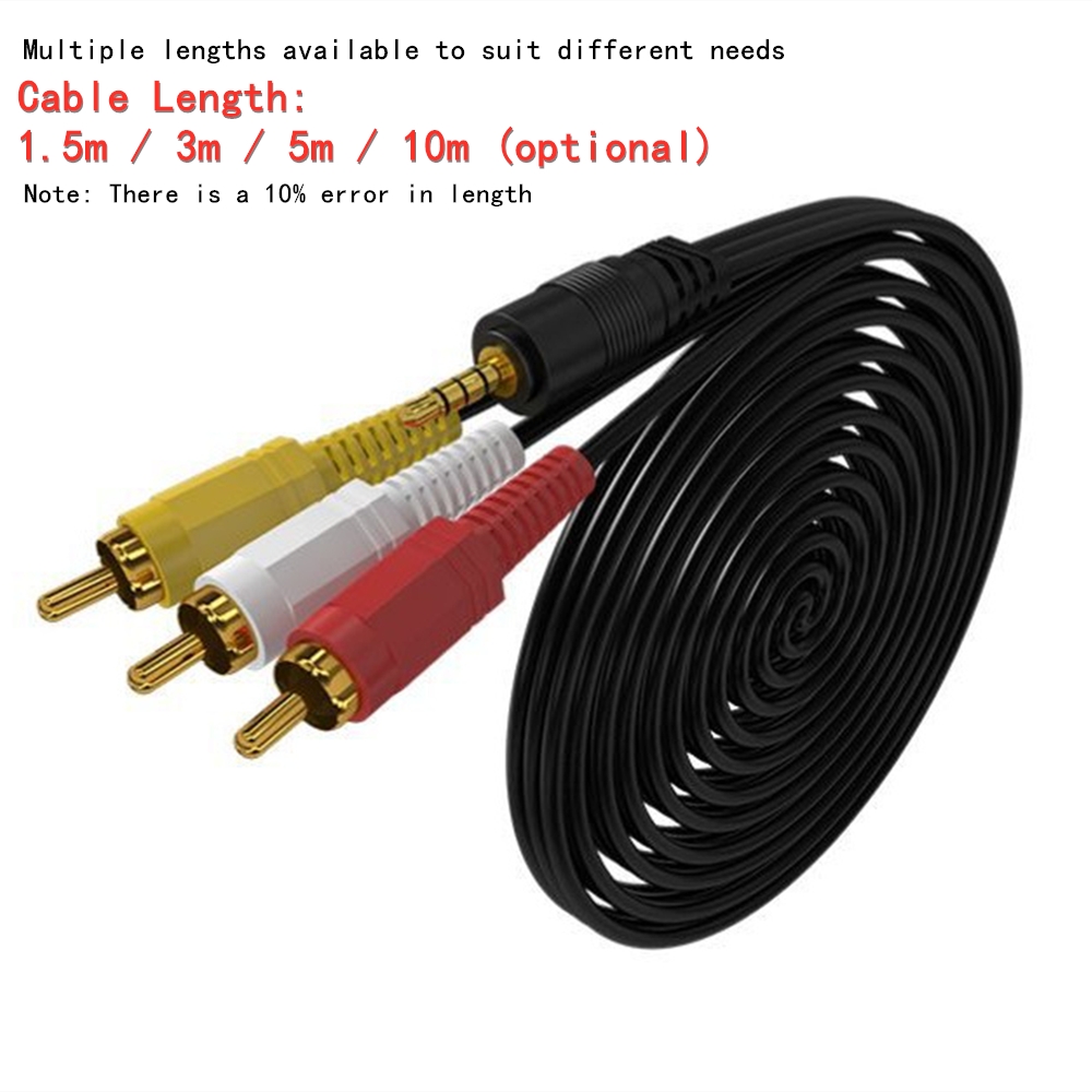 3.5mm to 3 RCA Audio Video Cab - đánh giá và giá Video Home Cinema