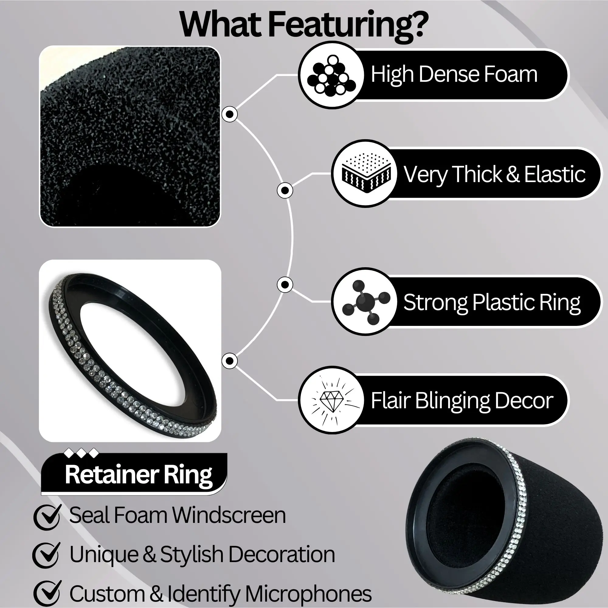 Sparkly MV7 Foam Pop Filter fo - đánh giá và giá Shure Mic Mv7