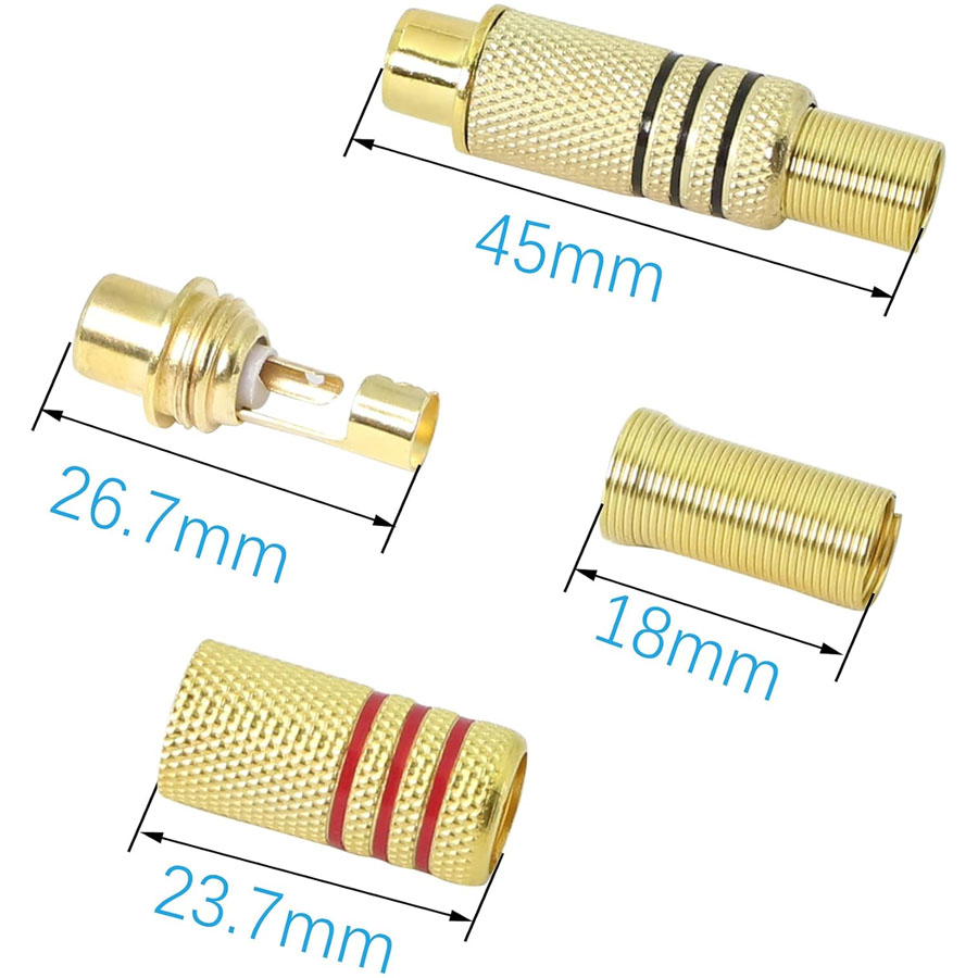 4PCS RCA Plug Gold Plated Sold - đánh giá và giá Video Home Cinema